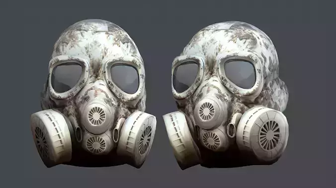   Gas mask helmet 3d model military combat fantasy cyborg