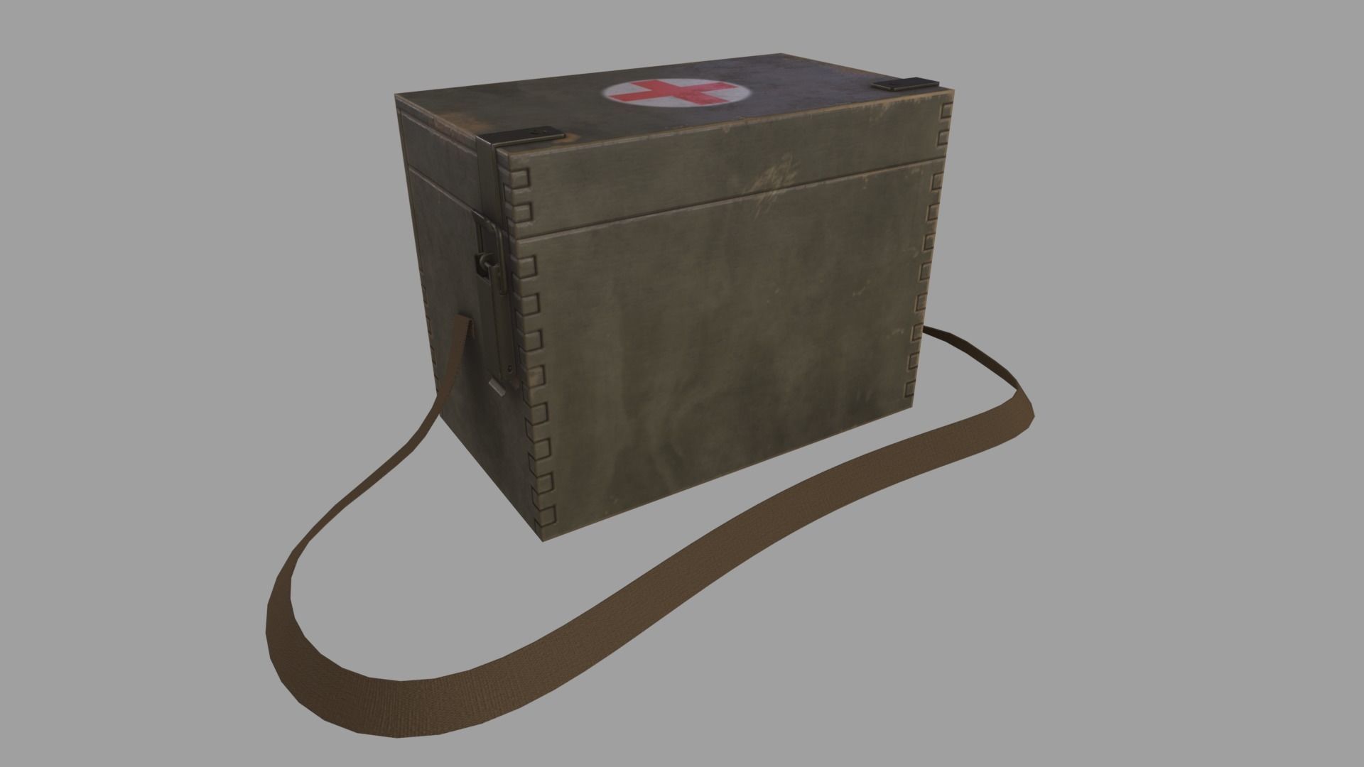 WWII First Aid Box Low-poly 3D model_4