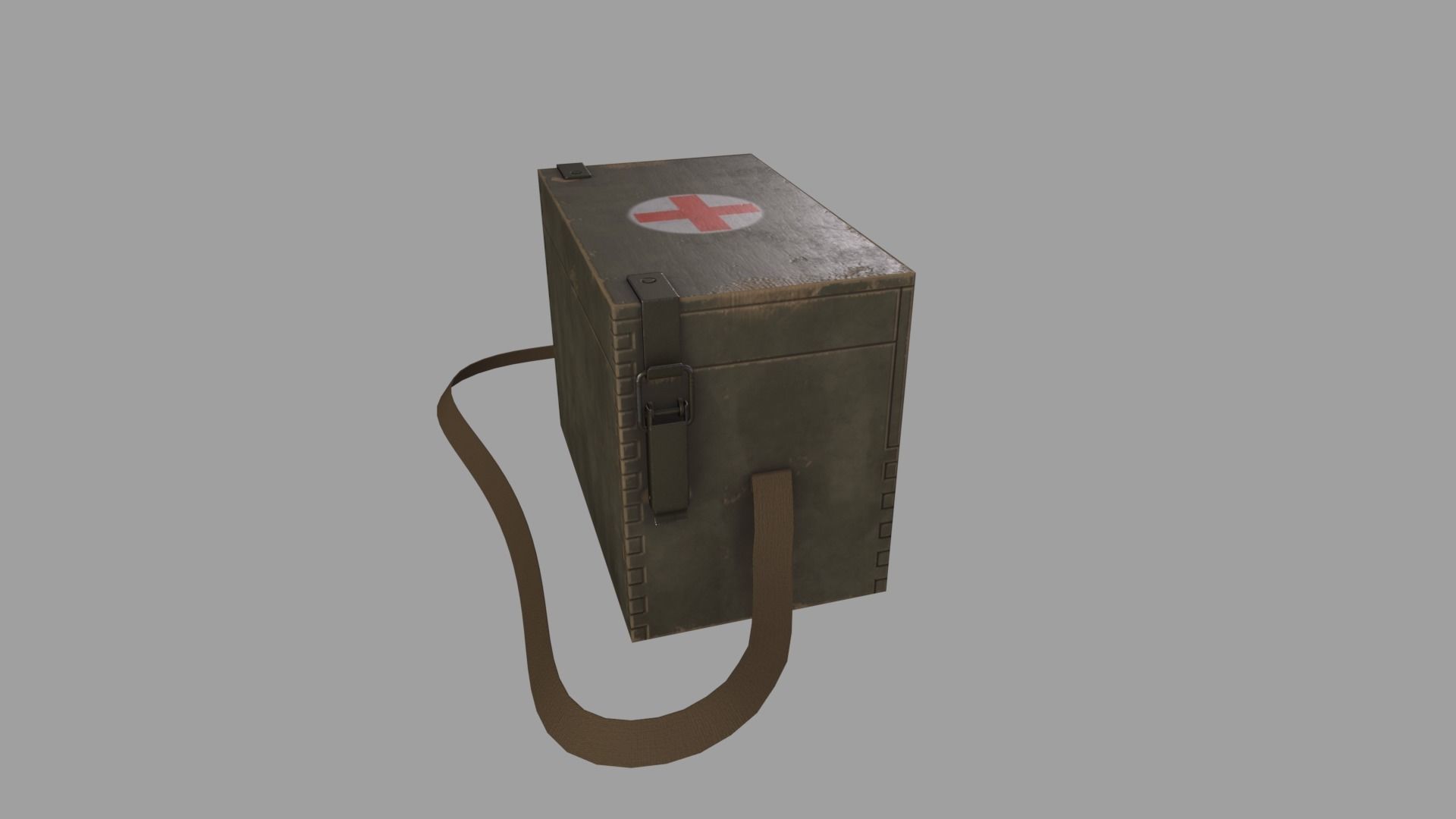 WWII First Aid Box Low-poly 3D model_7
