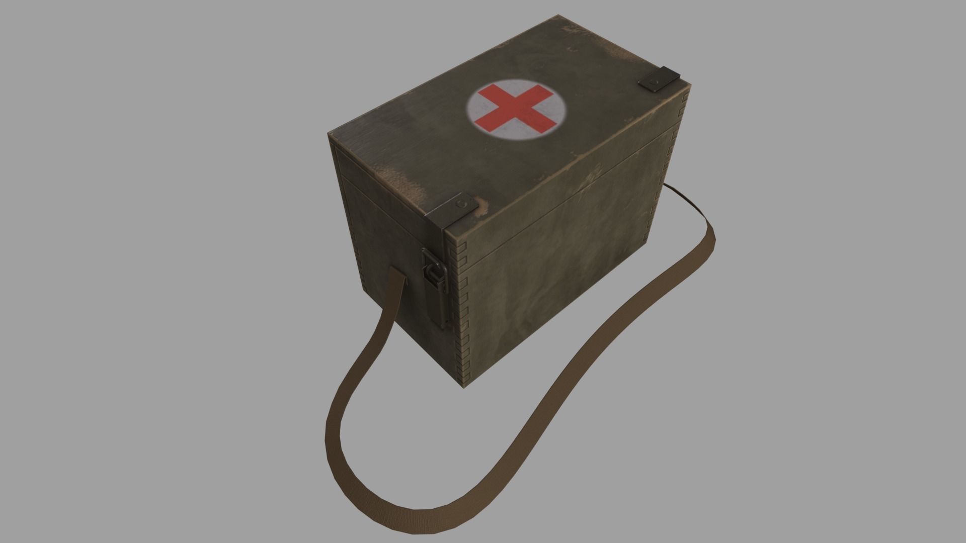 WWII First Aid Box Low-poly 3D model_8