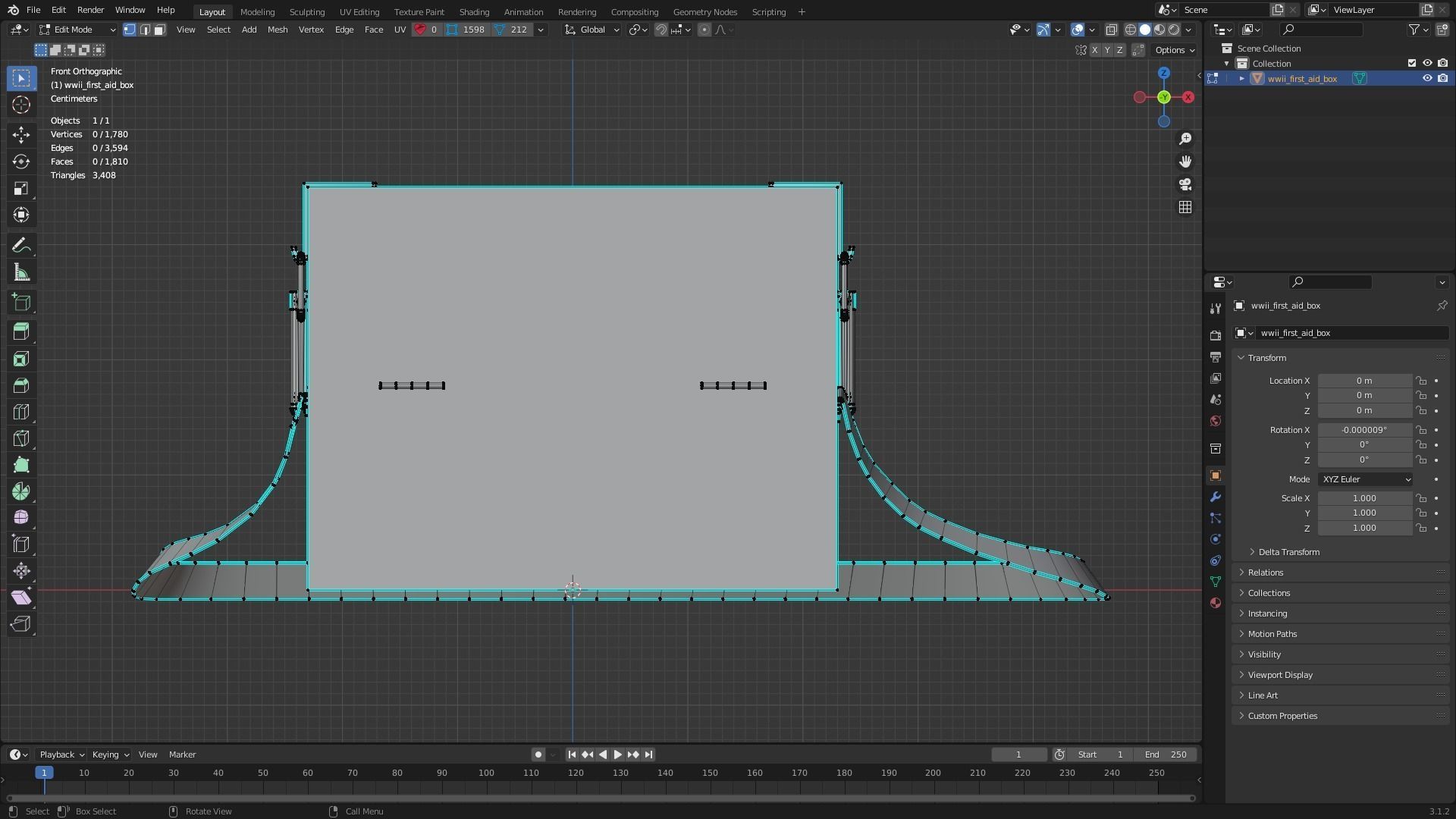 WWII First Aid Box Low-poly 3D model_9