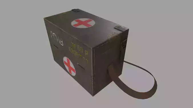 WWII First Aid Box Low-poly 3D model