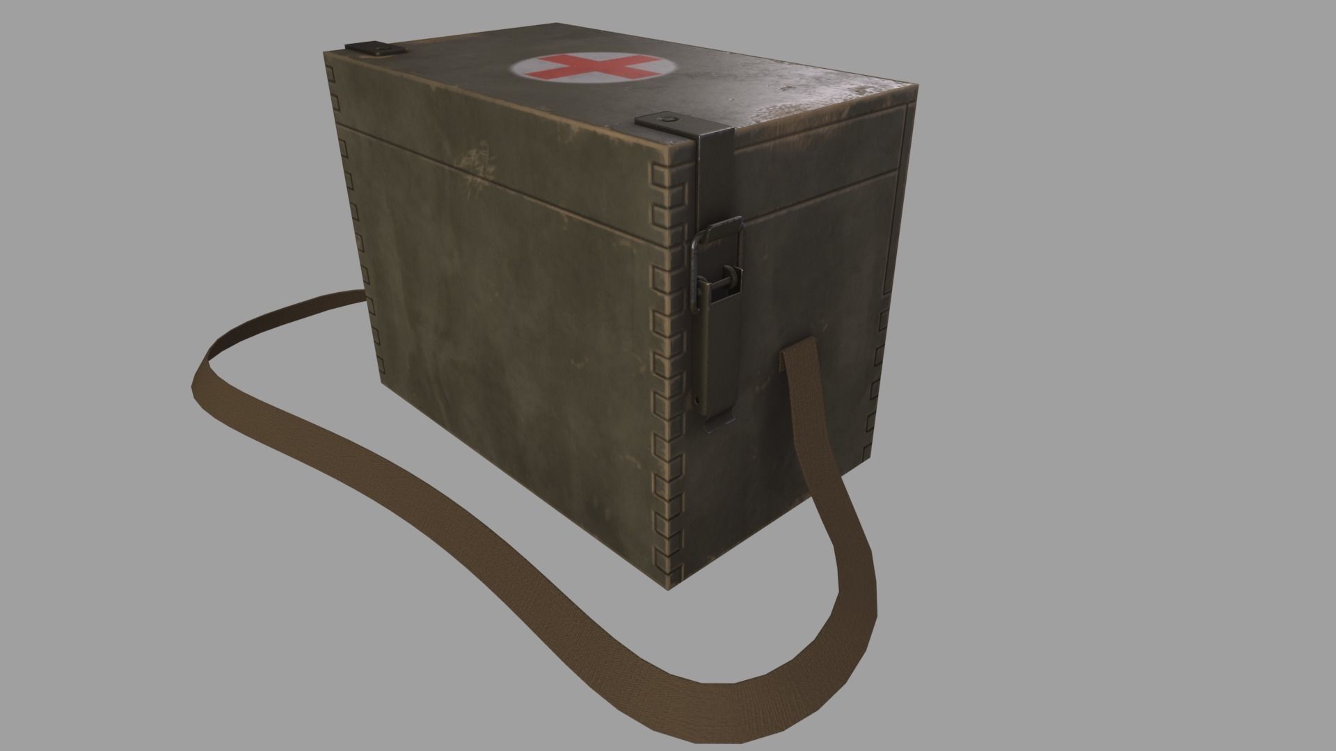 WWII First Aid Box Low-poly 3D model_3