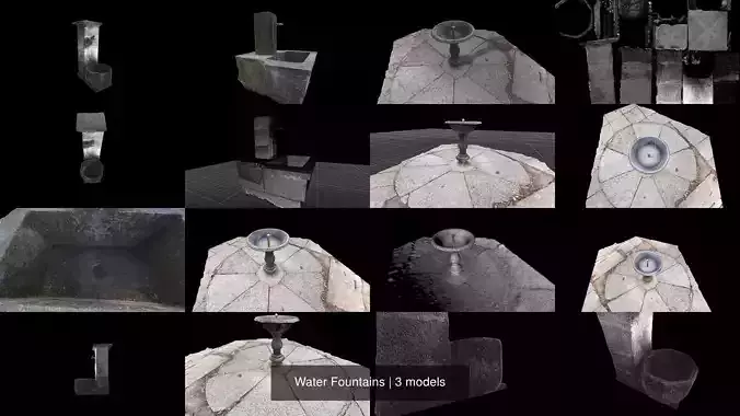 Water Fountains 3D Model Collection