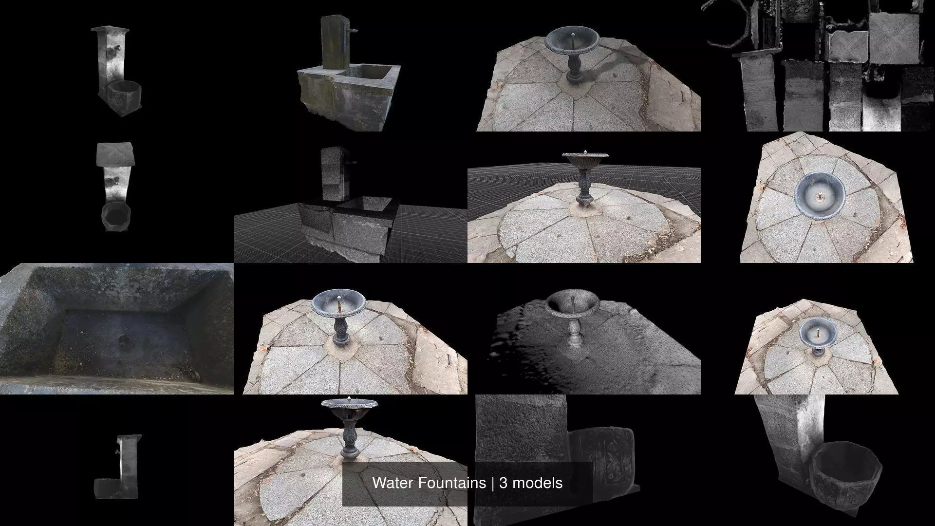 Water Fountains 3D Model Collection_0