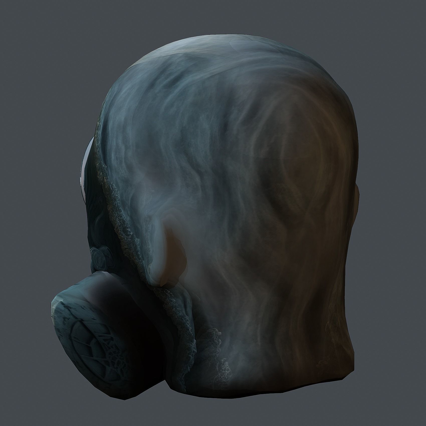 Gas mask helmet 3d model military combat fantasy cyborg Low-poly 3D model_11