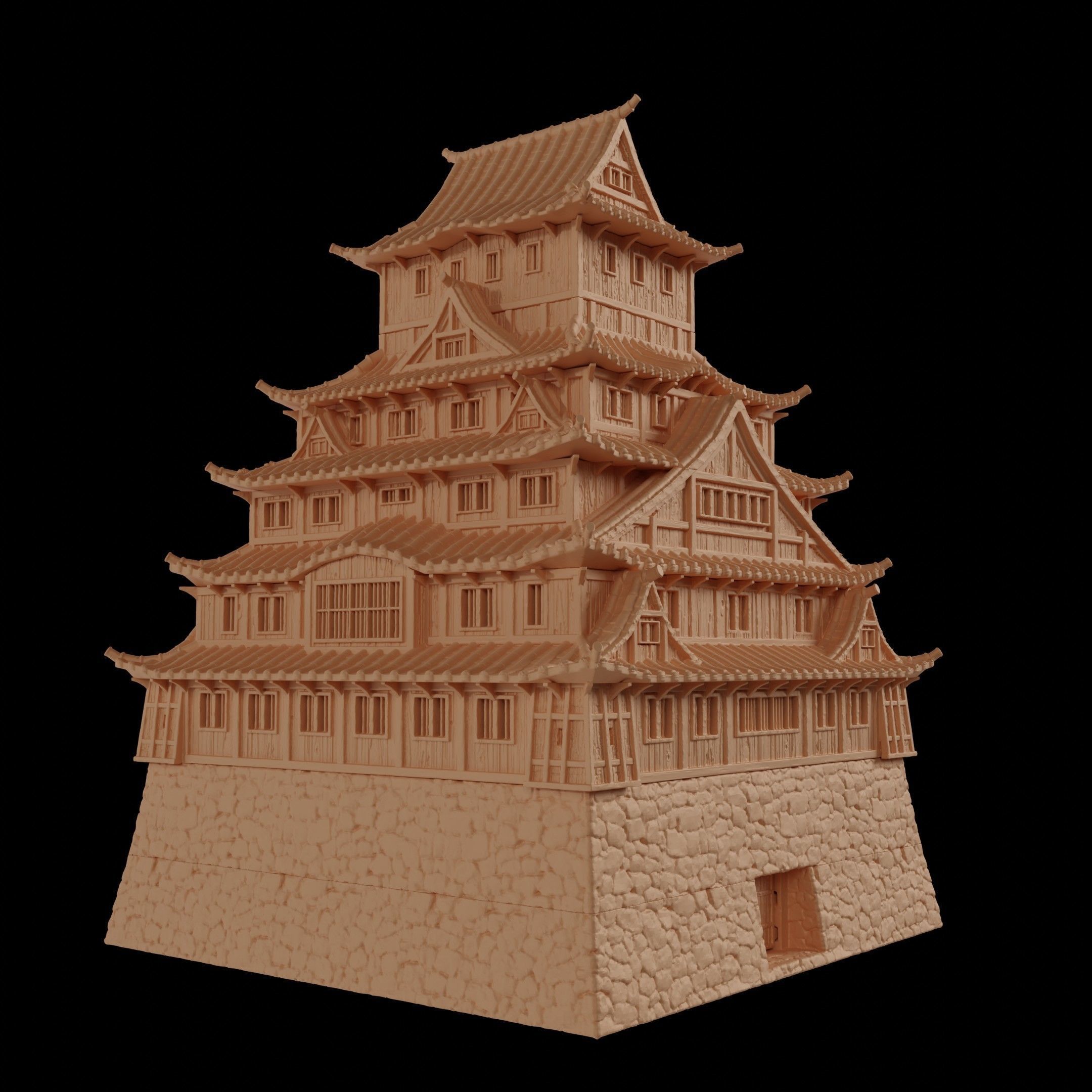 Samurai Castle  Tabletop Terrain 28 MM 3D print model_3