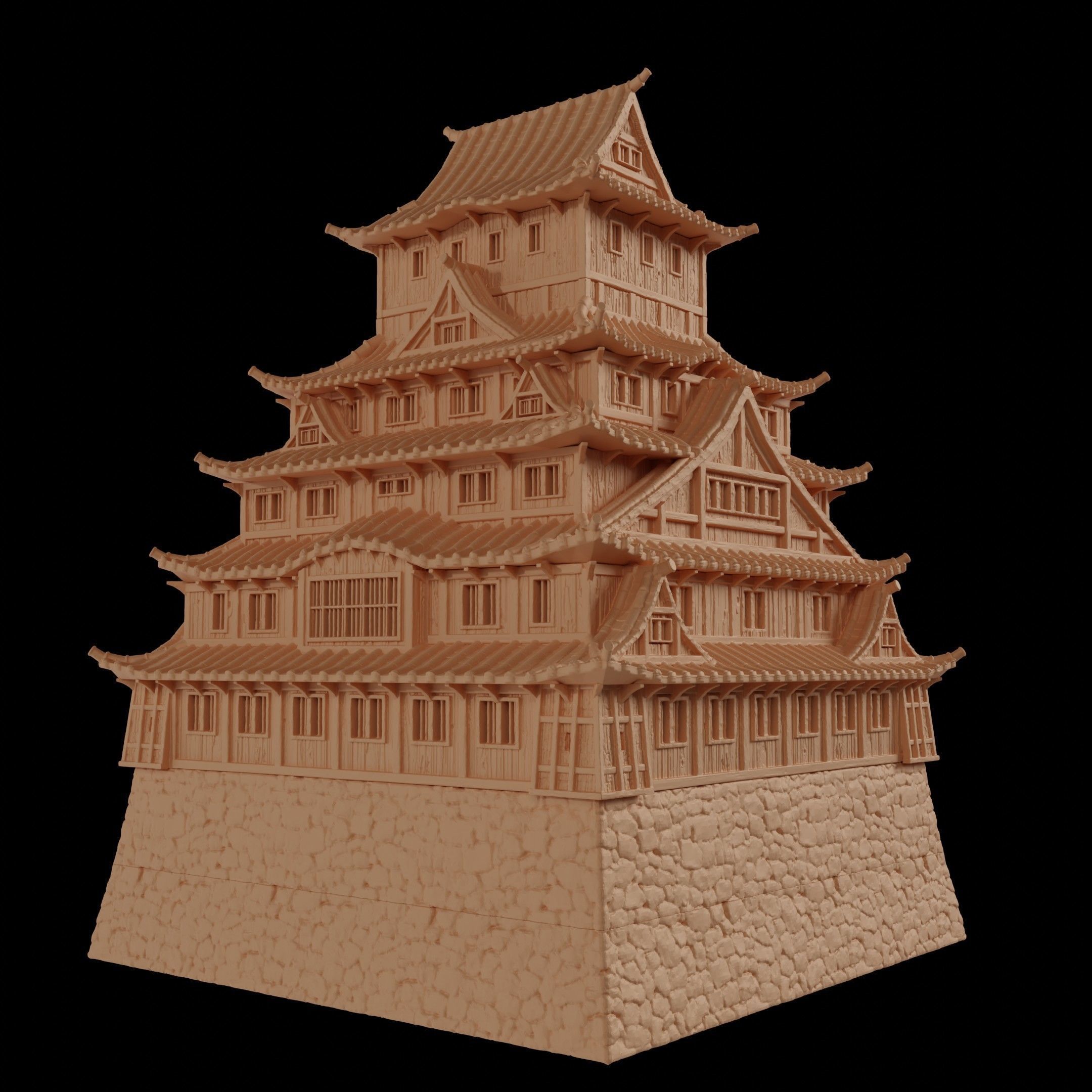 Samurai Castle  Tabletop Terrain 28 MM 3D print model_7