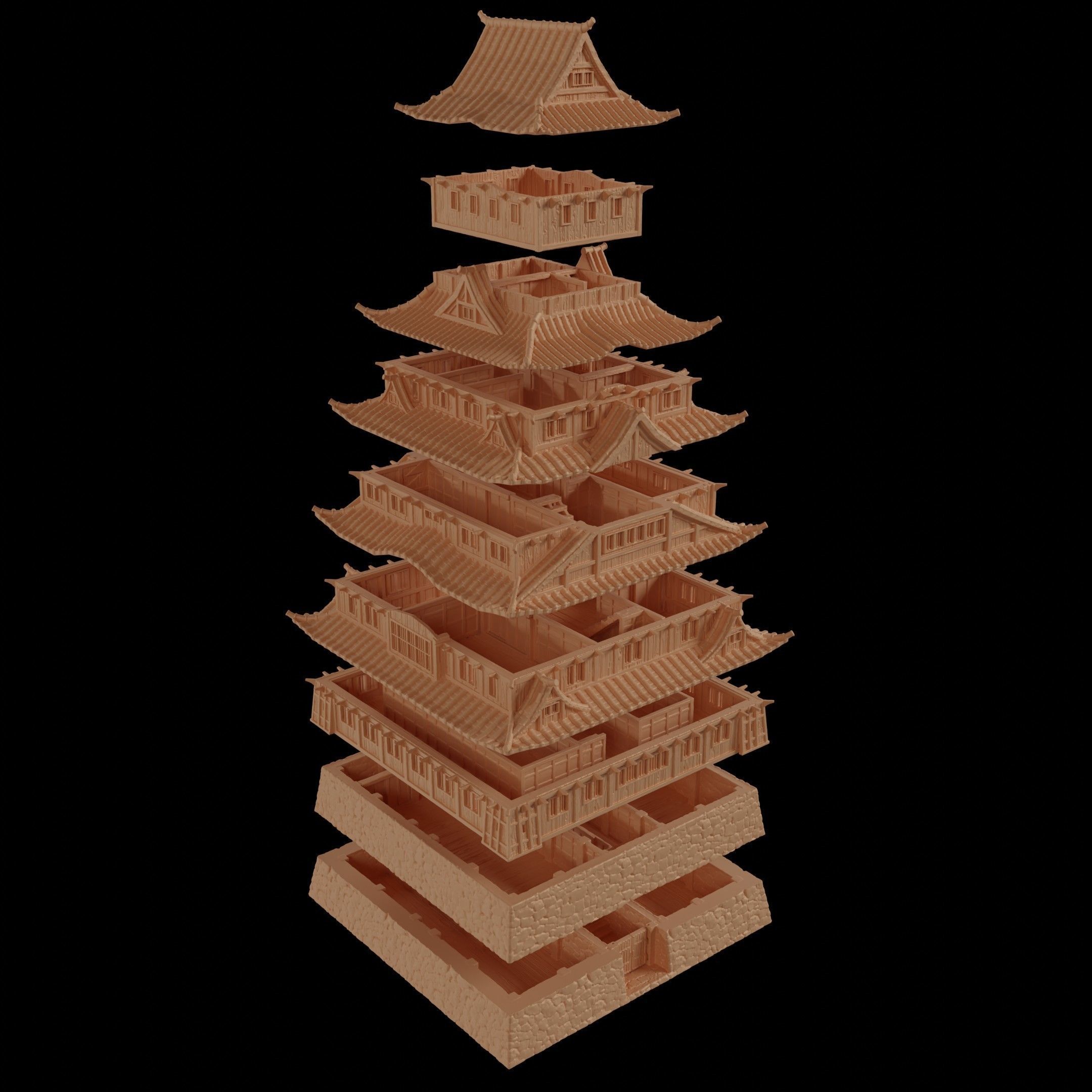 Samurai Castle  Tabletop Terrain 28 MM 3D print model_10