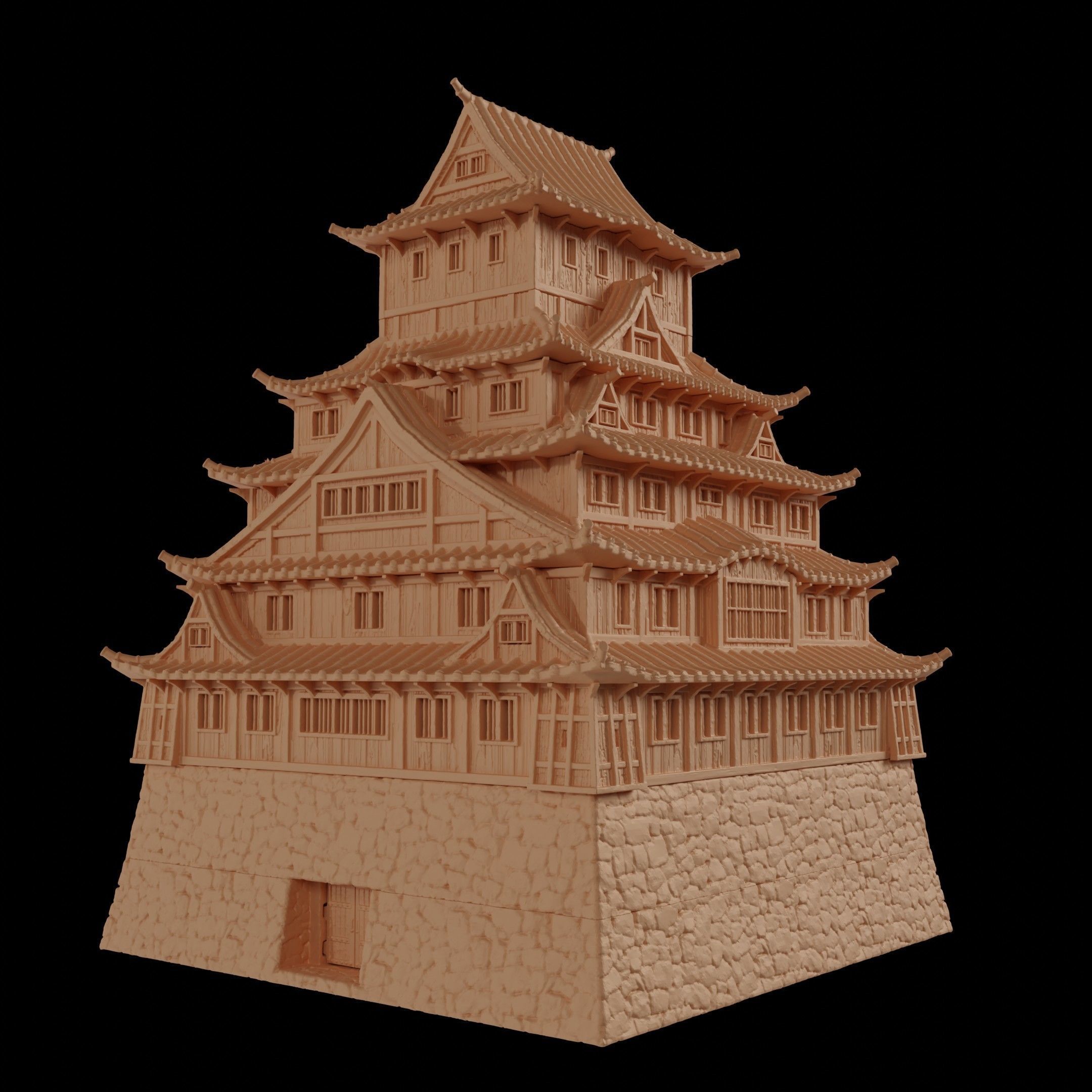 Samurai Castle  Tabletop Terrain 28 MM 3D print model_1