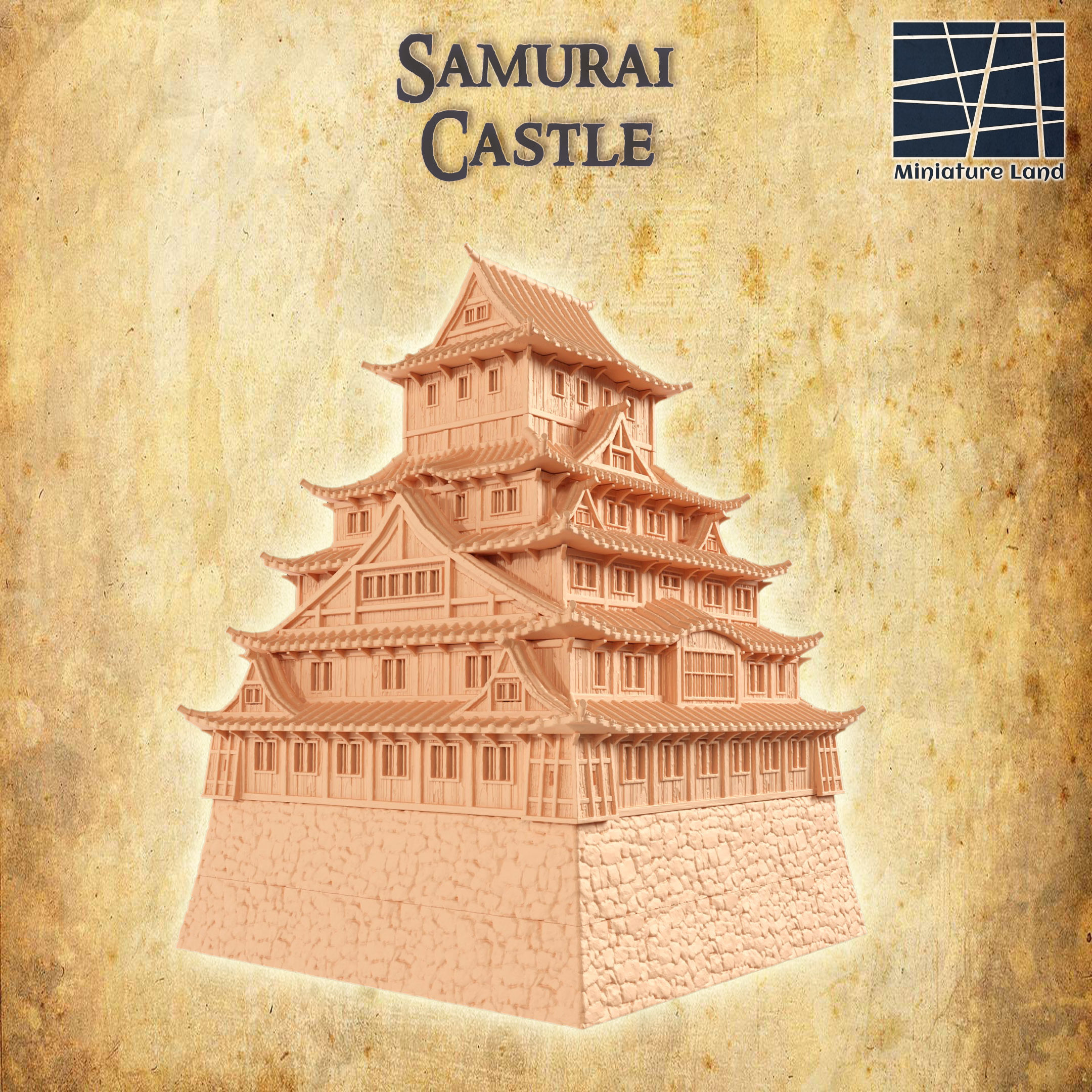 Samurai Castle  Tabletop Terrain 28 MM 3D print model_4