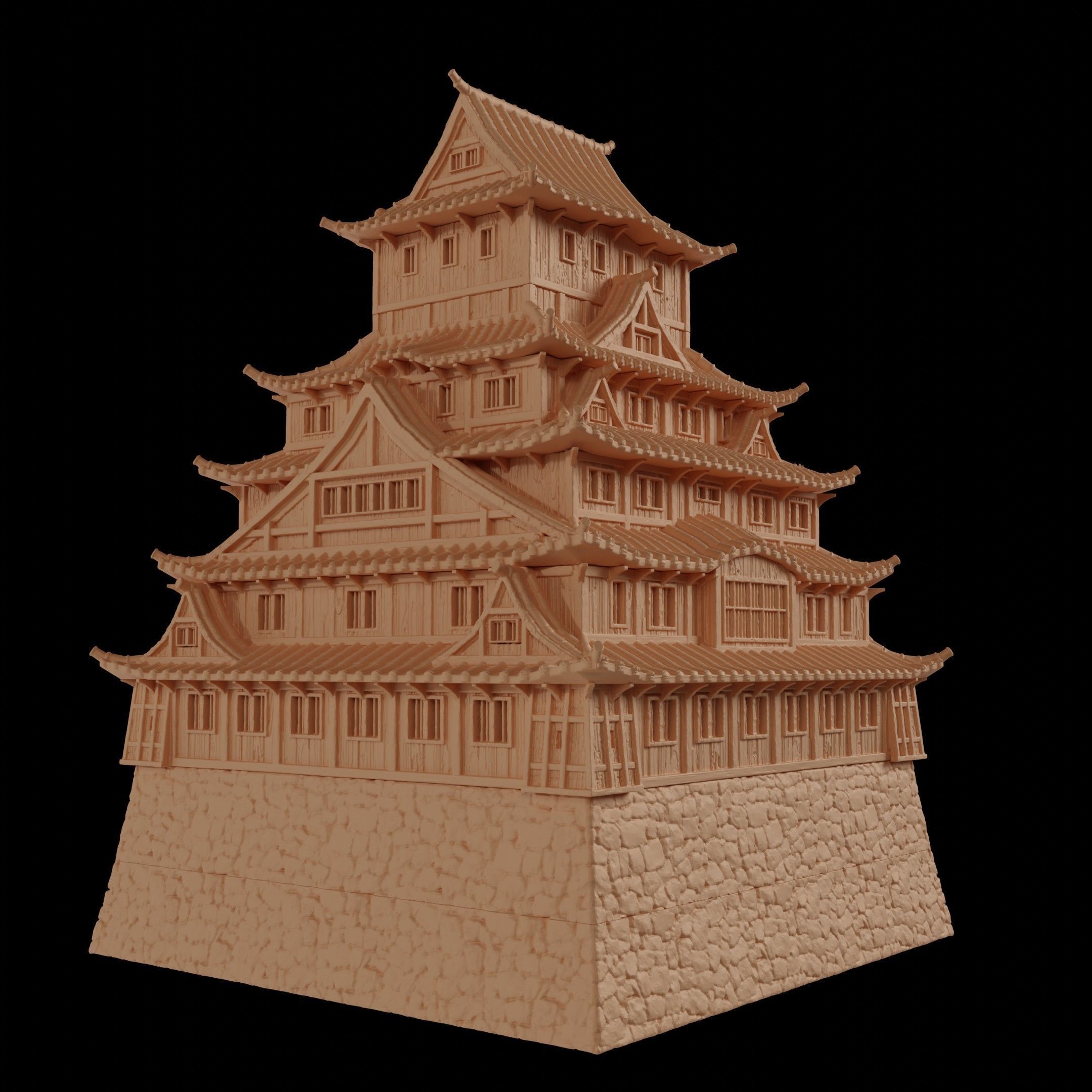 Samurai Castle  Tabletop Terrain 28 MM 3D print model_5
