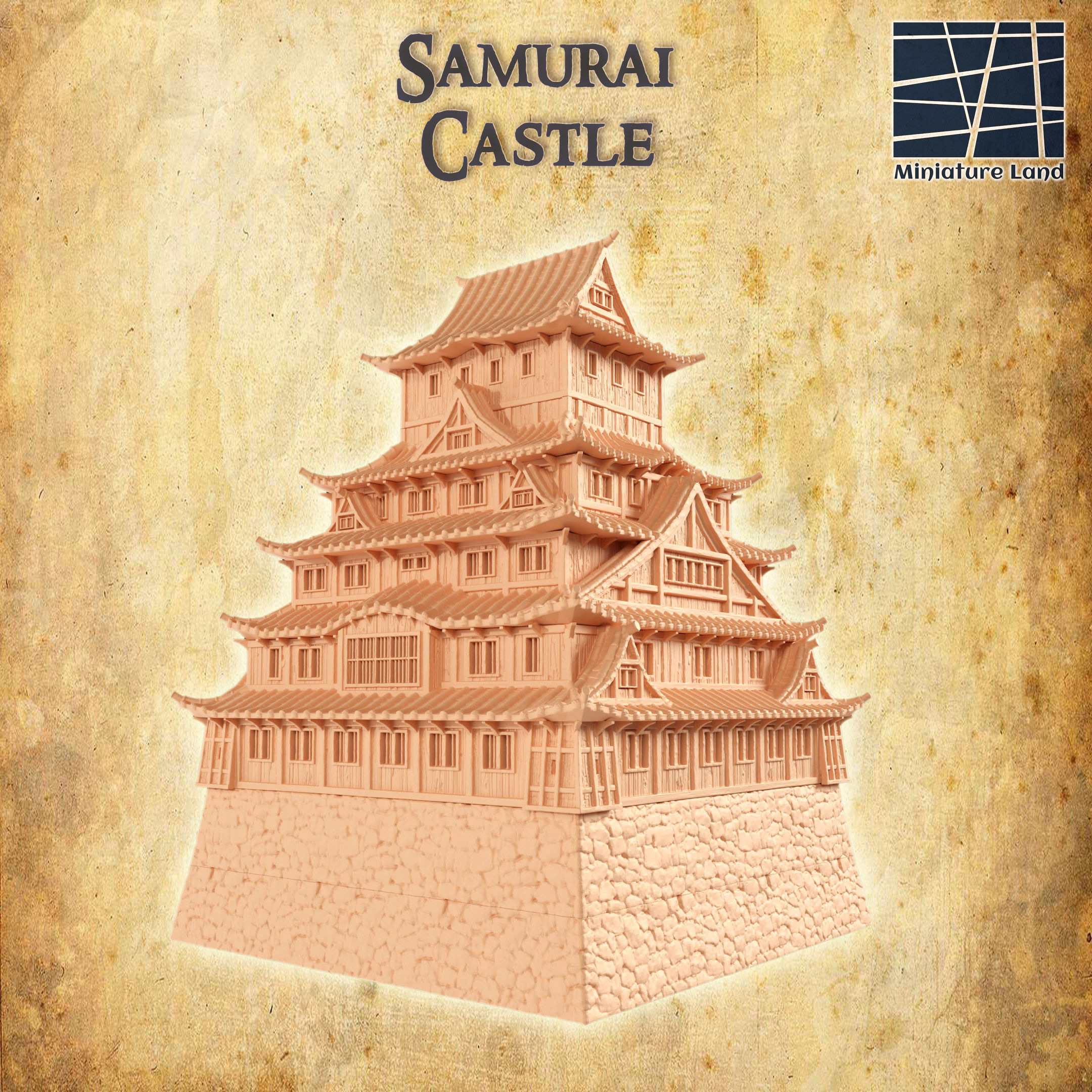 Samurai Castle  Tabletop Terrain 28 MM 3D print model_6