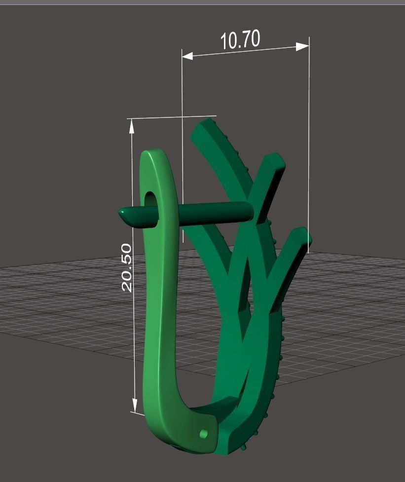 Earrings with diamonds 1 3D print model_9