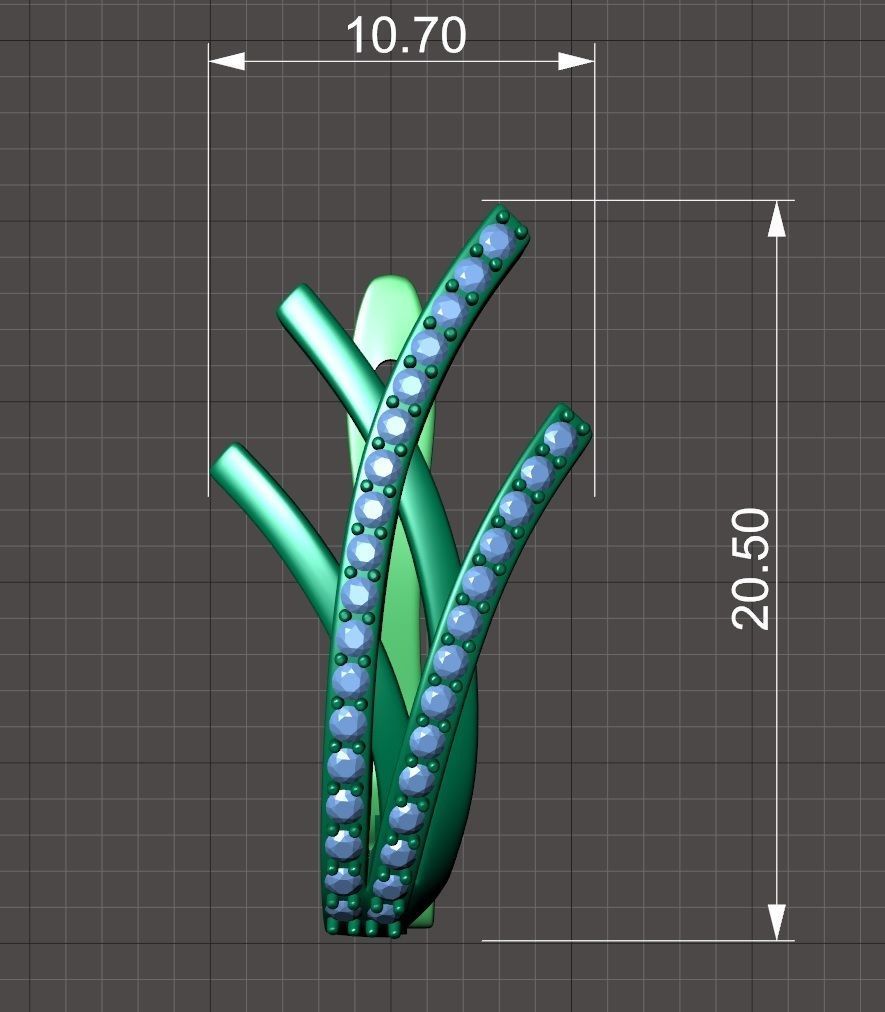 Earrings with diamonds 1 3D print model_7