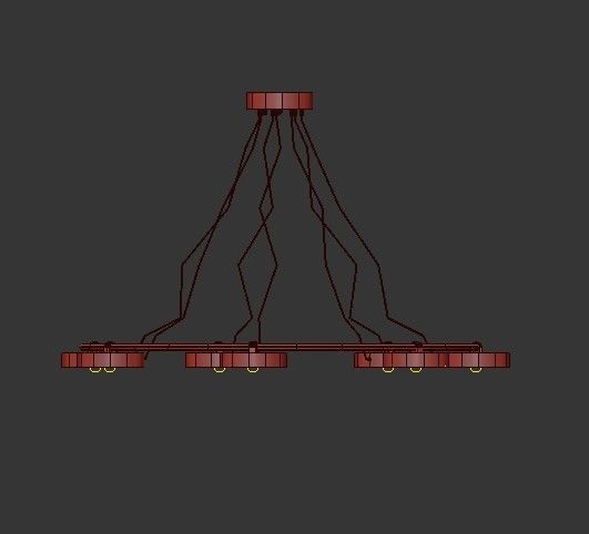 AX534 circular light fixture with six lights 3D model_2