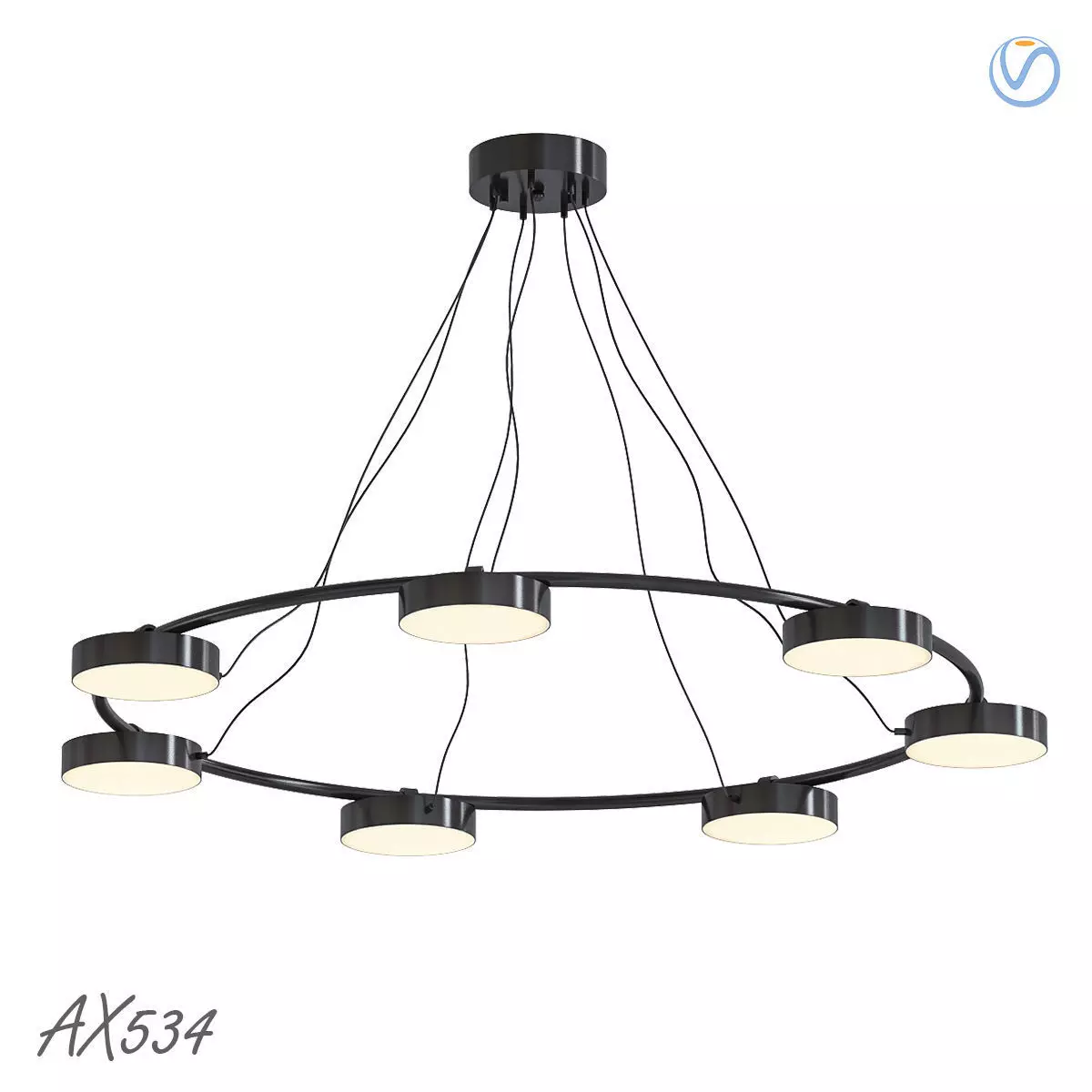 AX534 circular light fixture with six lights 3D model_0