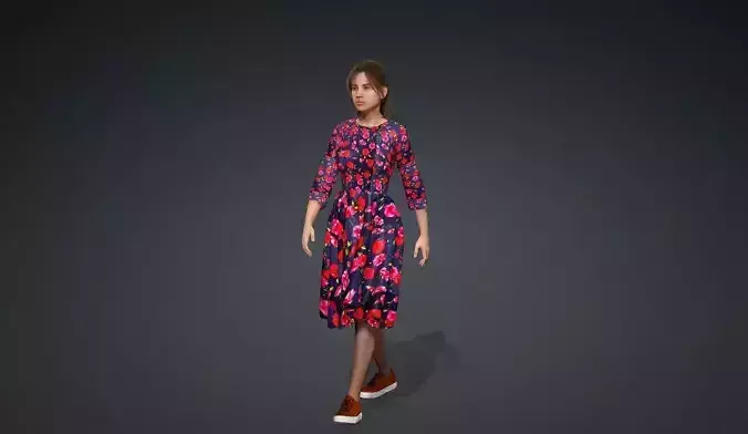 Red Mid Length African Print Dress