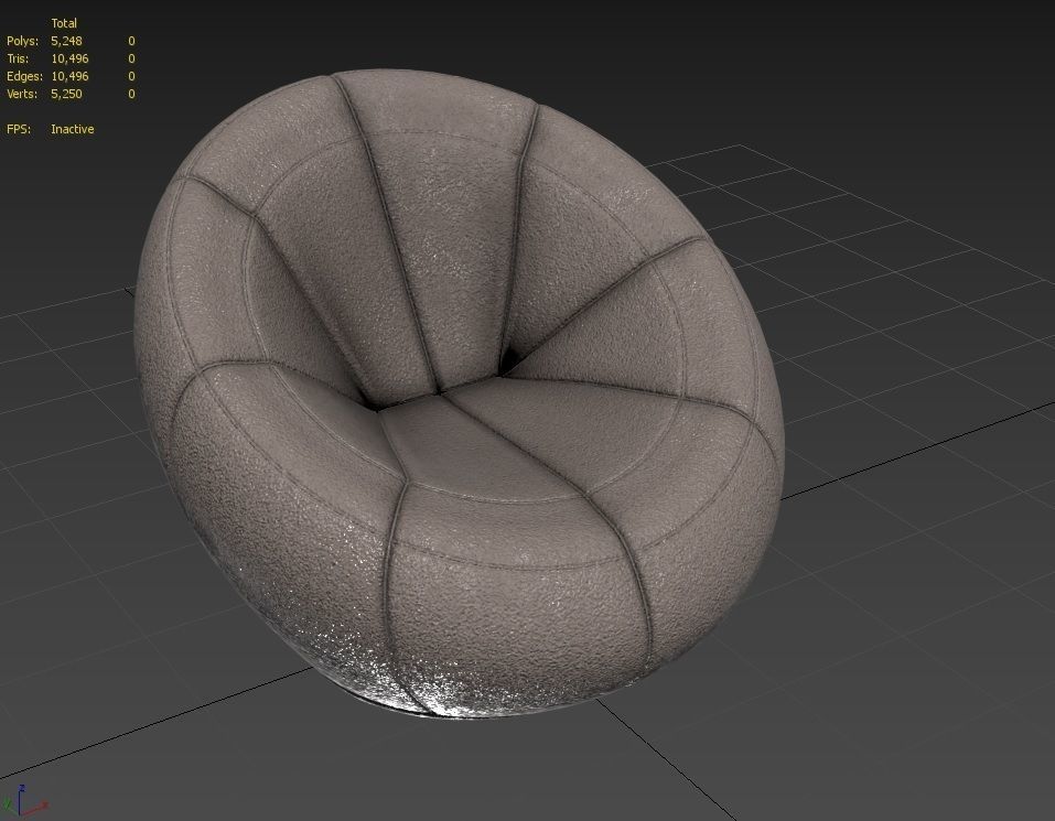 BeanBag Chair 03 Low-poly 3D model_2