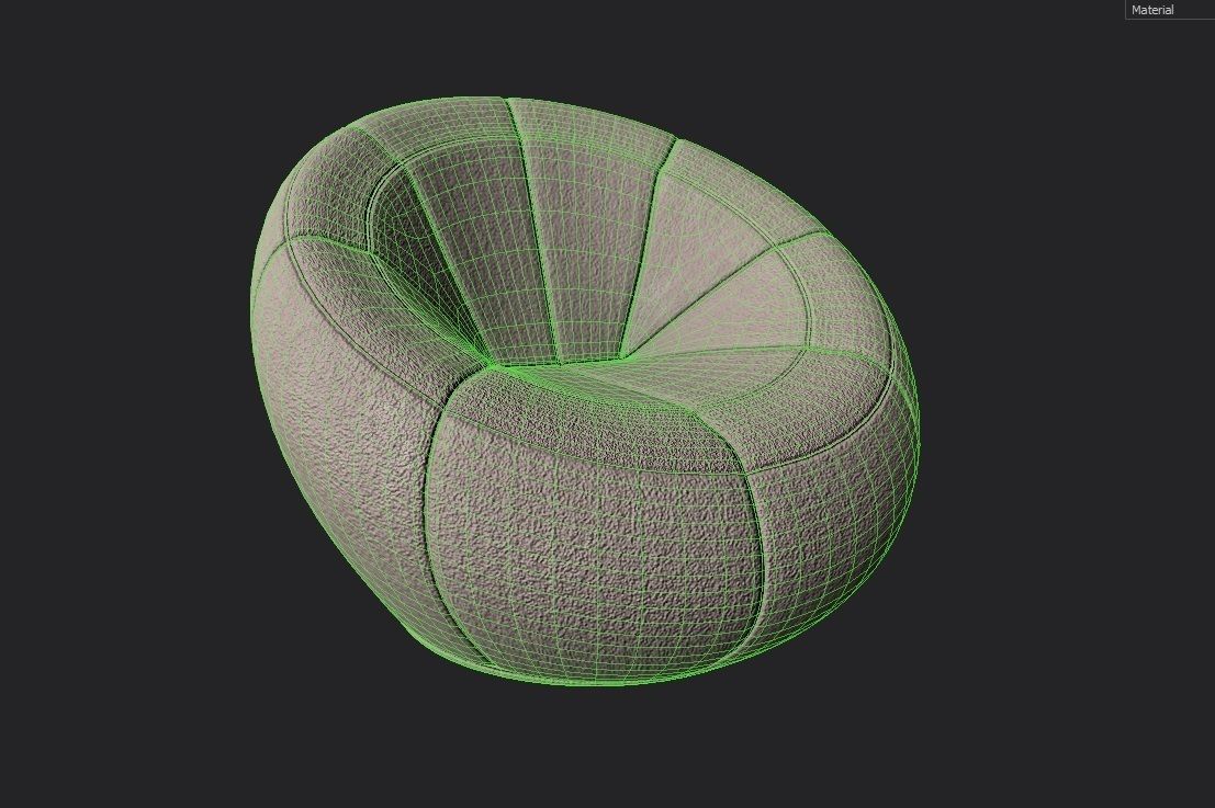 BeanBag Chair 03 Low-poly 3D model_1