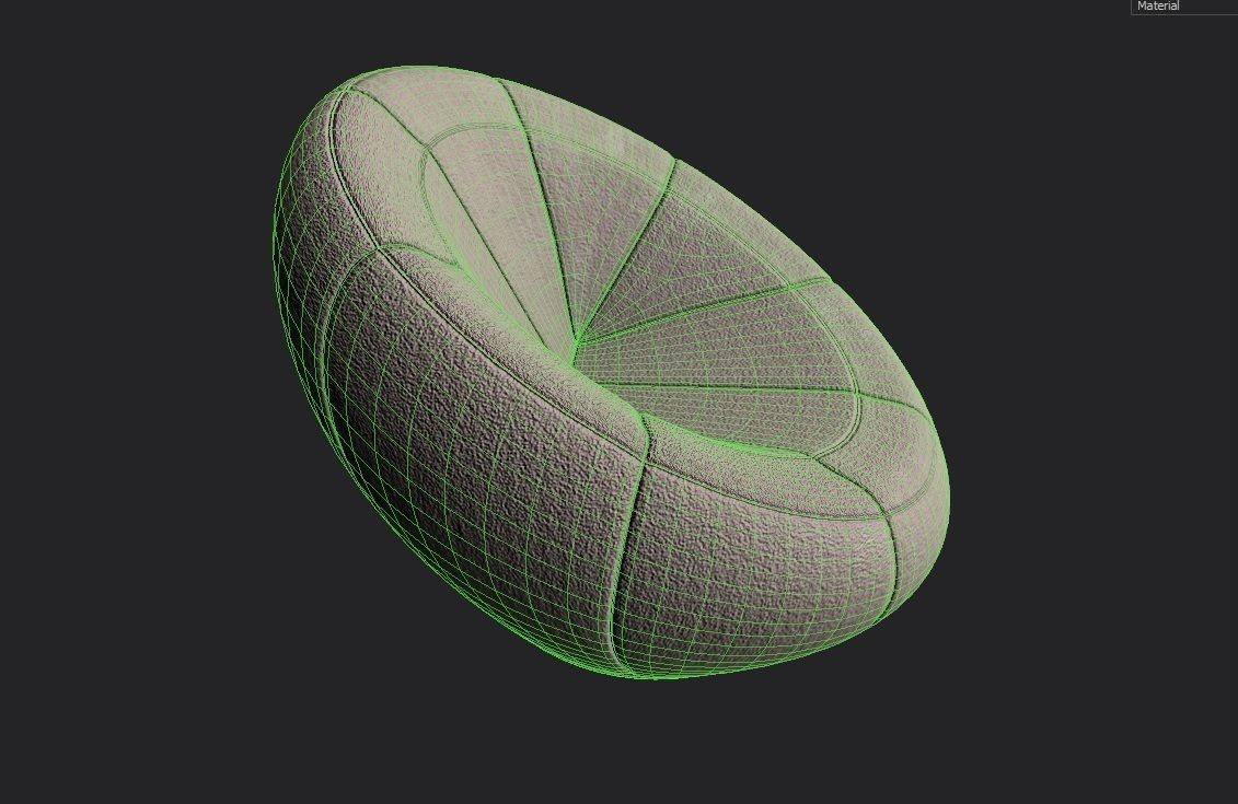 BeanBag Chair 03 Low-poly 3D model_8