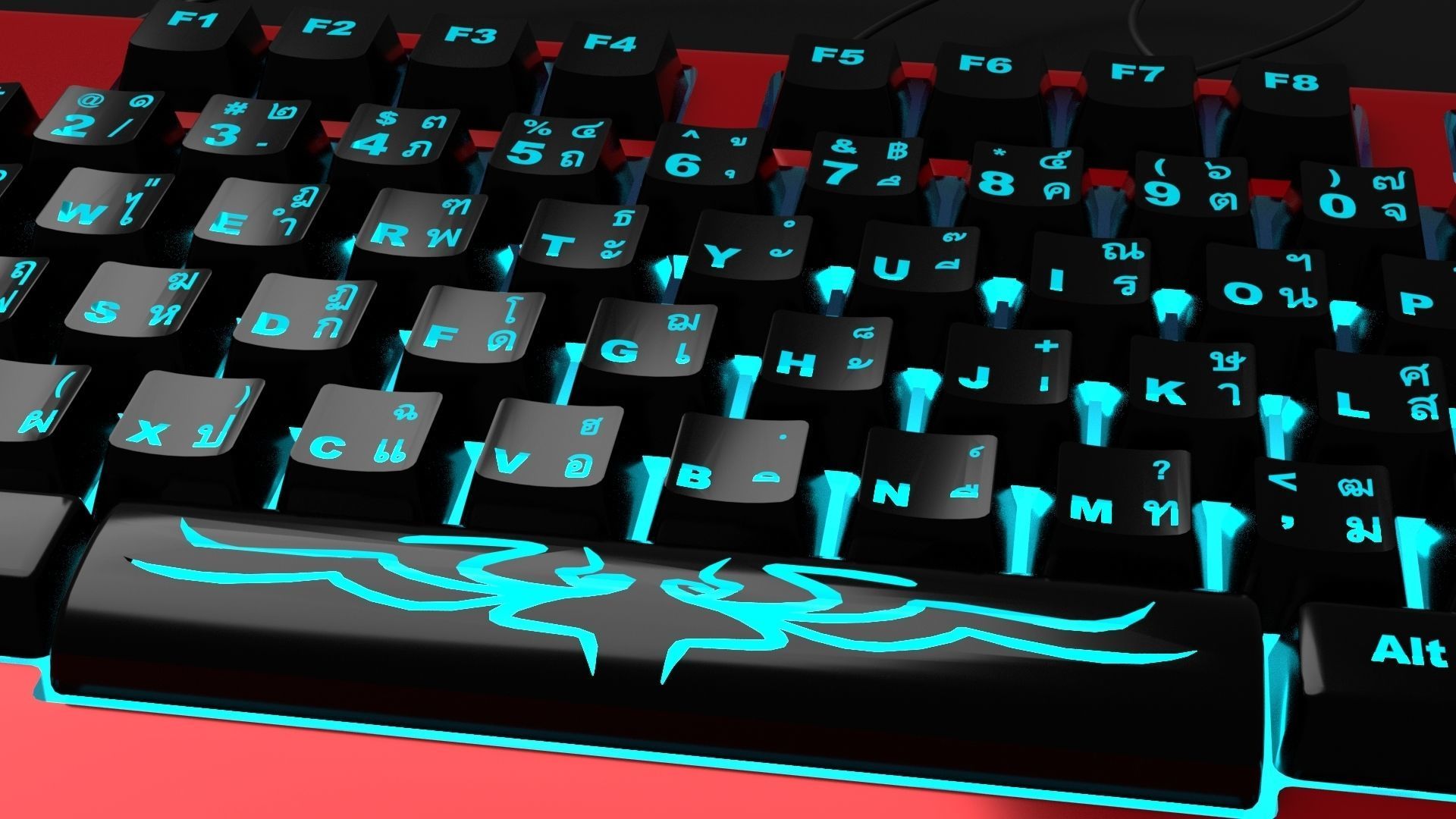 RGB Keyboard 3D model_9