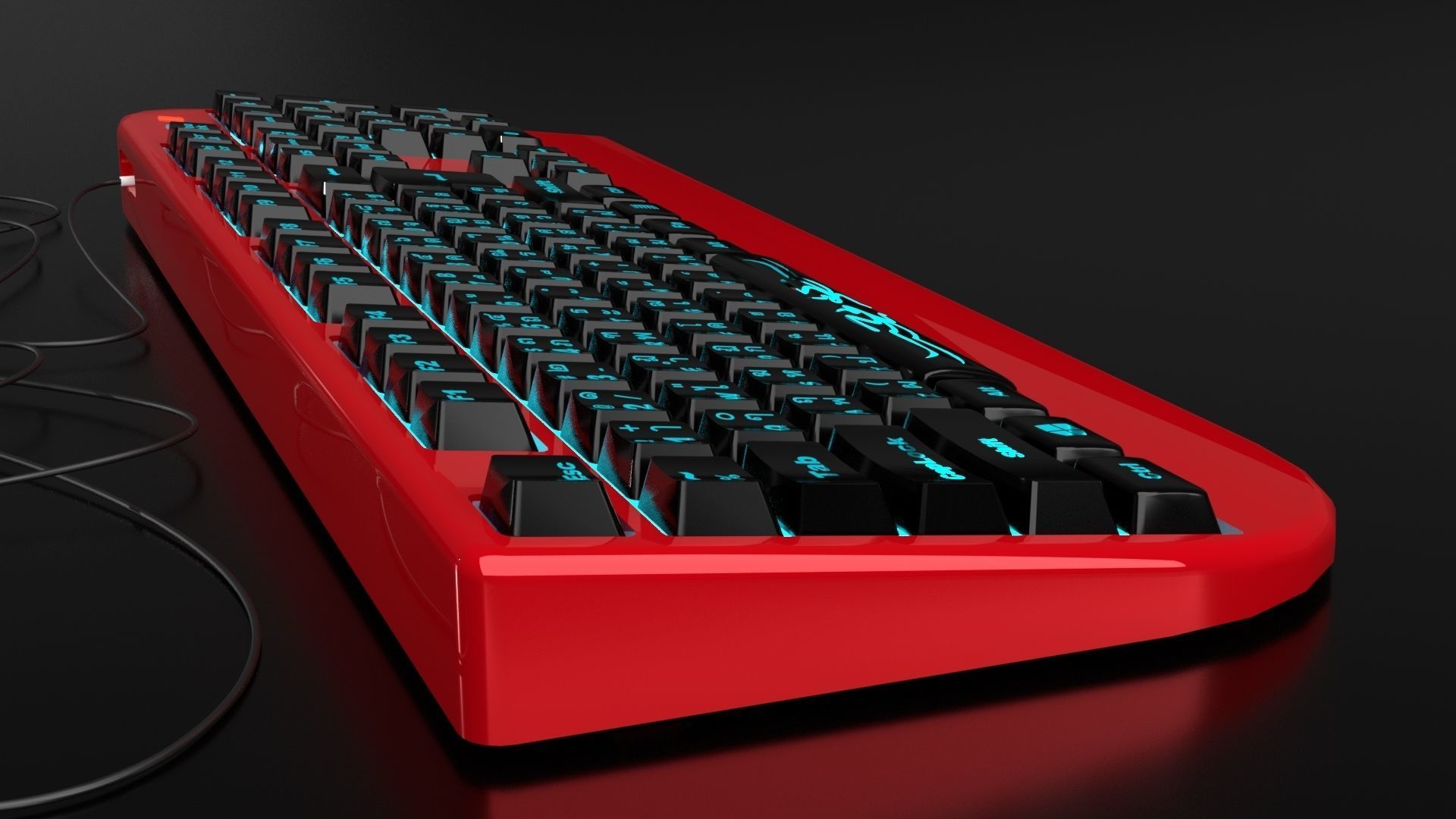 RGB Keyboard 3D model_6