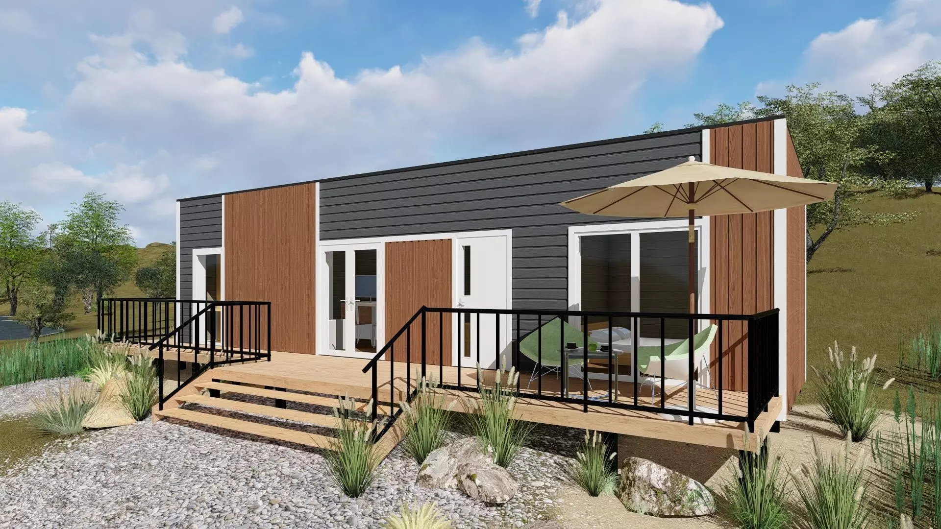 3D model of a modular house with 2 bedrooms 3D model_0