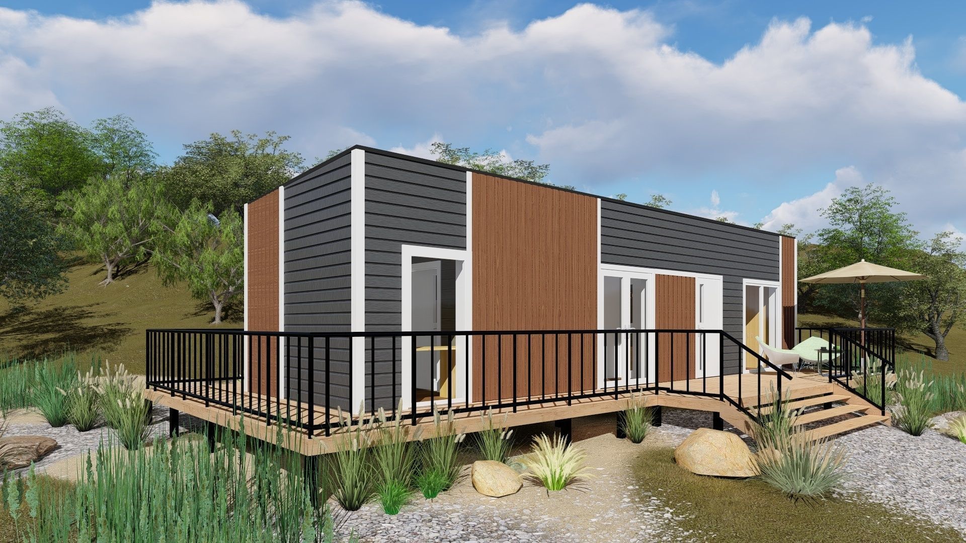 3D model of a modular house with 2 bedrooms 3D model_1