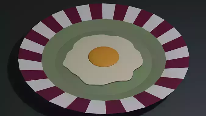LOW POLY fRIED EGG MODEL
