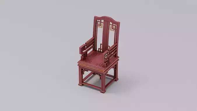 Chinese Trade Furniture Kit - 01 Desk Chair Low-poly 3D model