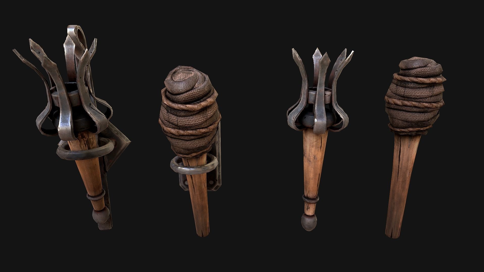 Medieval Prison Lighting Set Low-poly 3D model_17