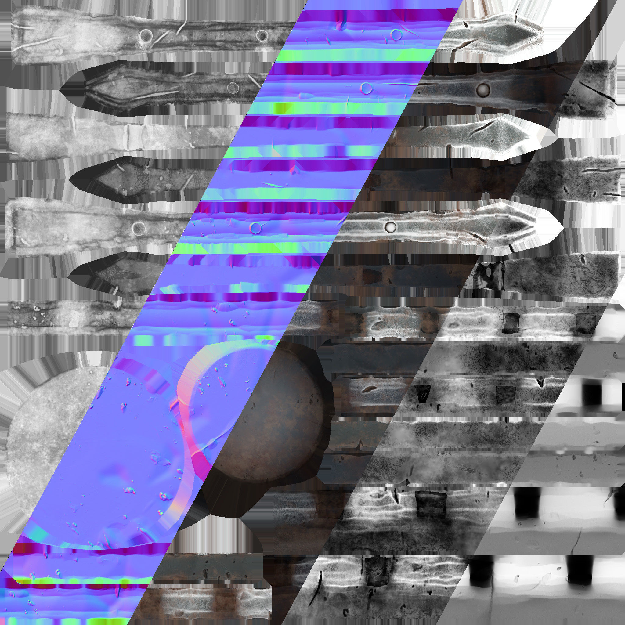 Medieval Prison Lighting Set Low-poly 3D model_34