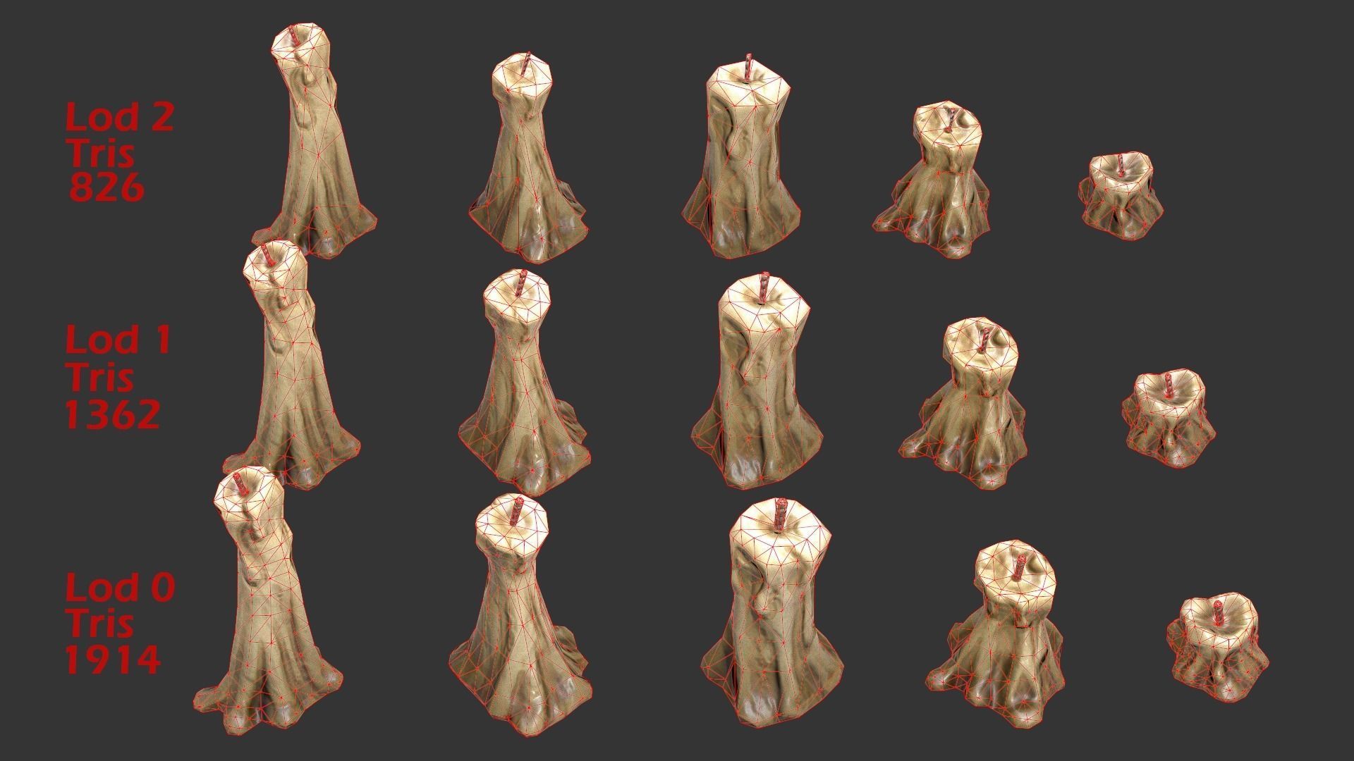 Medieval Prison Lighting Set Low-poly 3D model_7