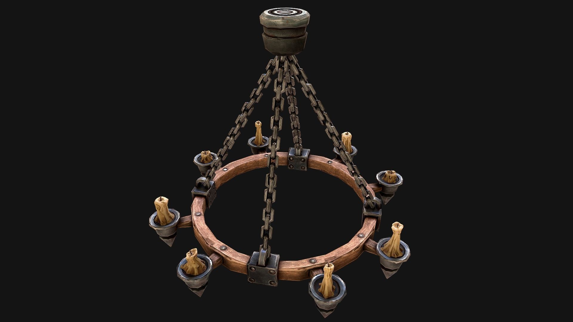 Medieval Prison Lighting Set Low-poly 3D model_12