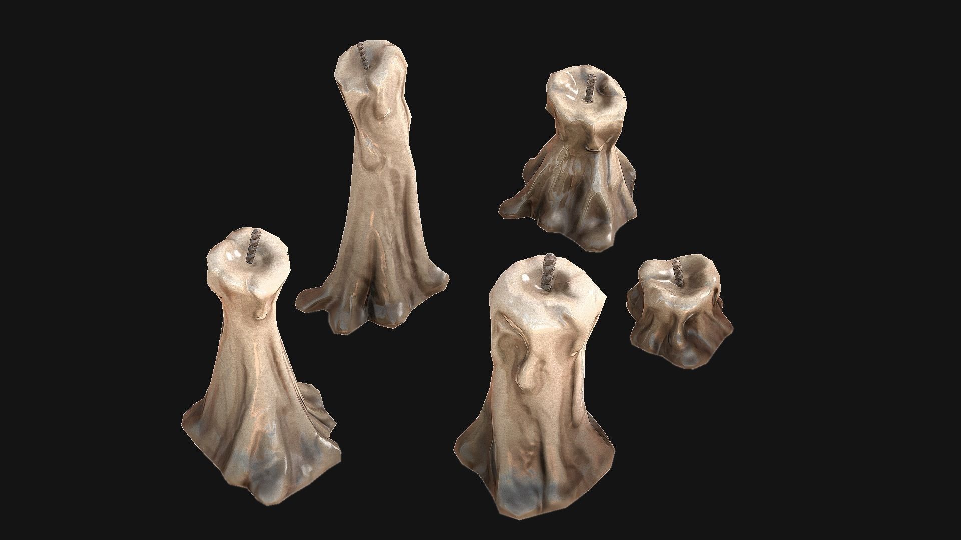 Medieval Prison Lighting Set Low-poly 3D model_28