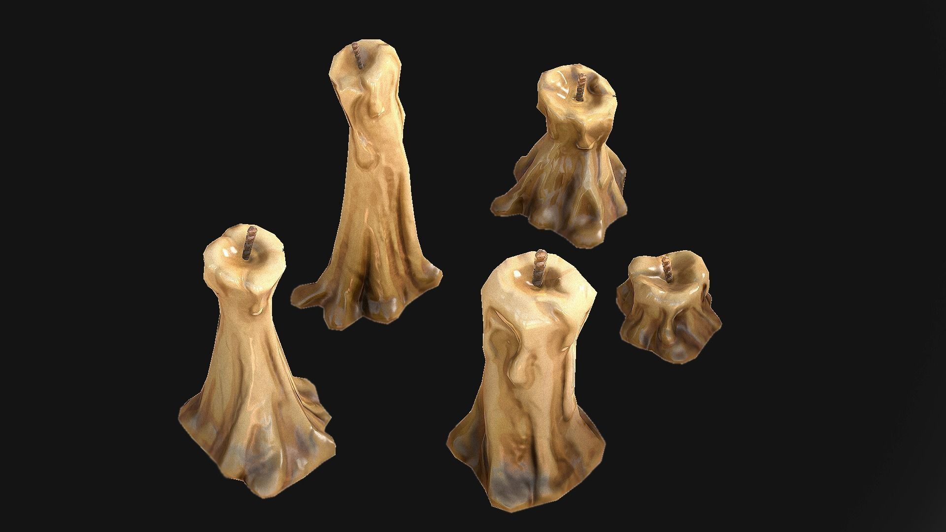 Medieval Prison Lighting Set Low-poly 3D model_33