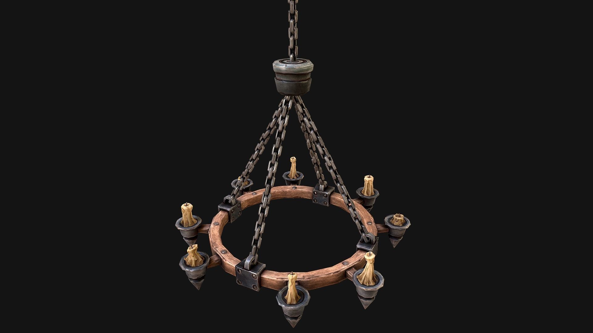 Medieval Prison Lighting Set Low-poly 3D model_11