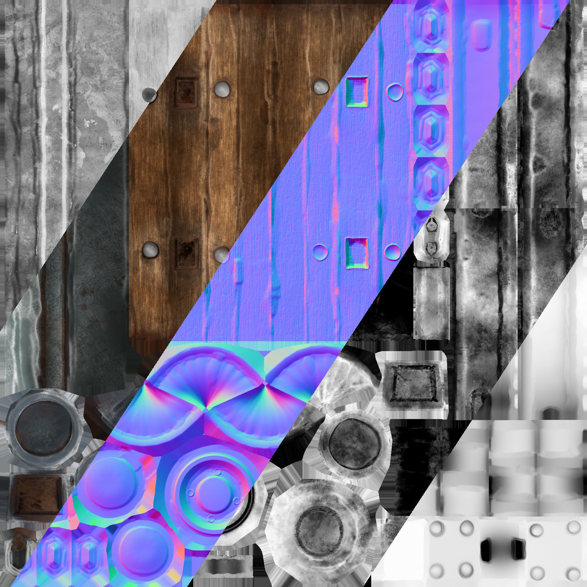 Medieval Prison Lighting Set Low-poly 3D model_36