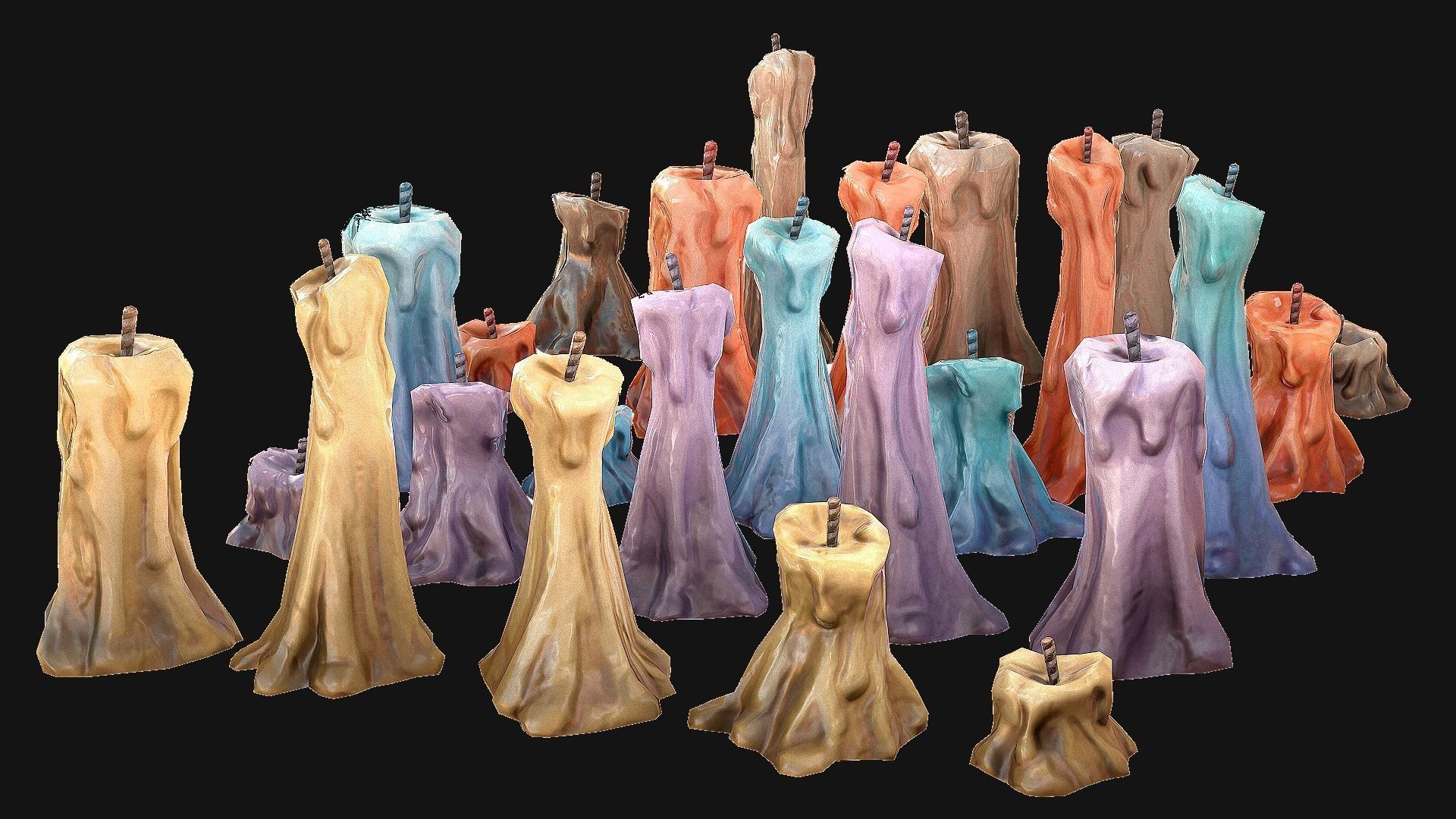 Medieval Prison Lighting Set Low-poly 3D model_24