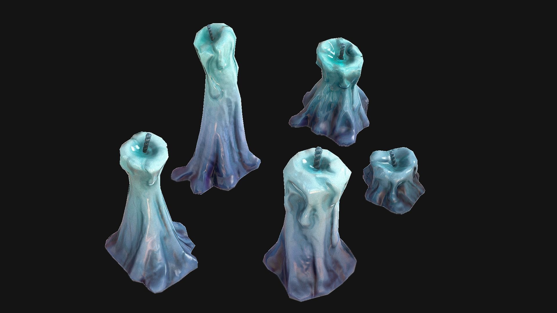 Medieval Prison Lighting Set Low-poly 3D model_30