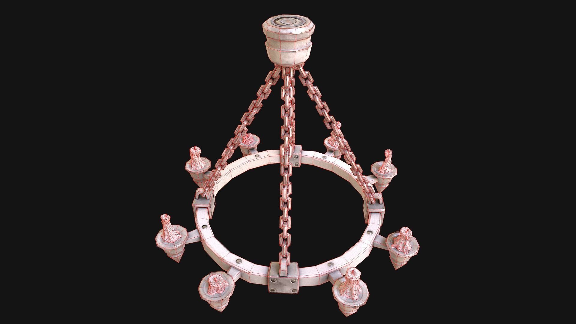 Medieval Prison Lighting Set Low-poly 3D model_20