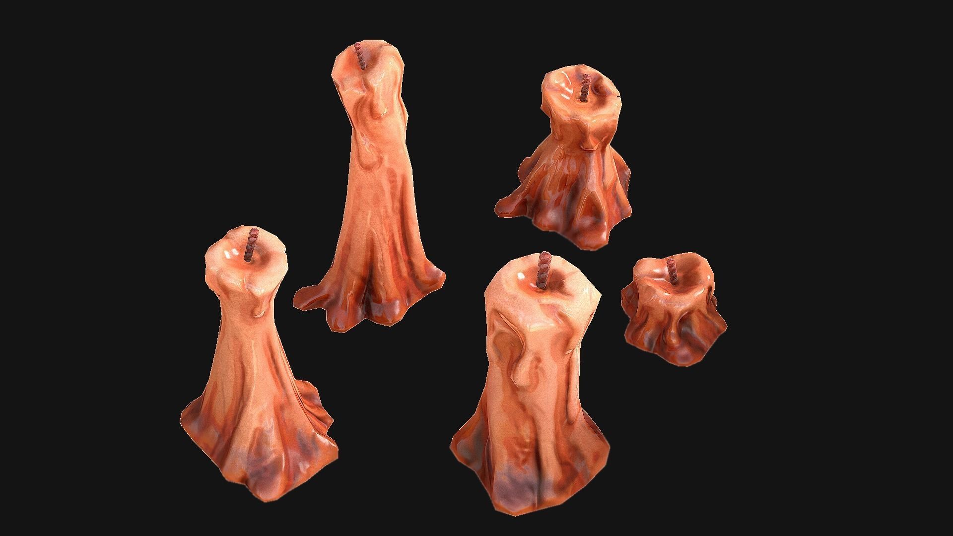 Medieval Prison Lighting Set Low-poly 3D model_29