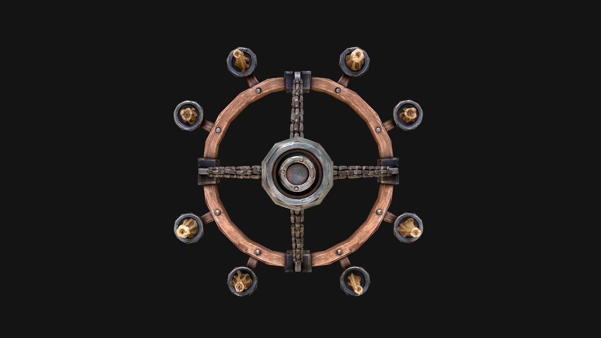 Medieval Prison Lighting Set Low-poly 3D model_13