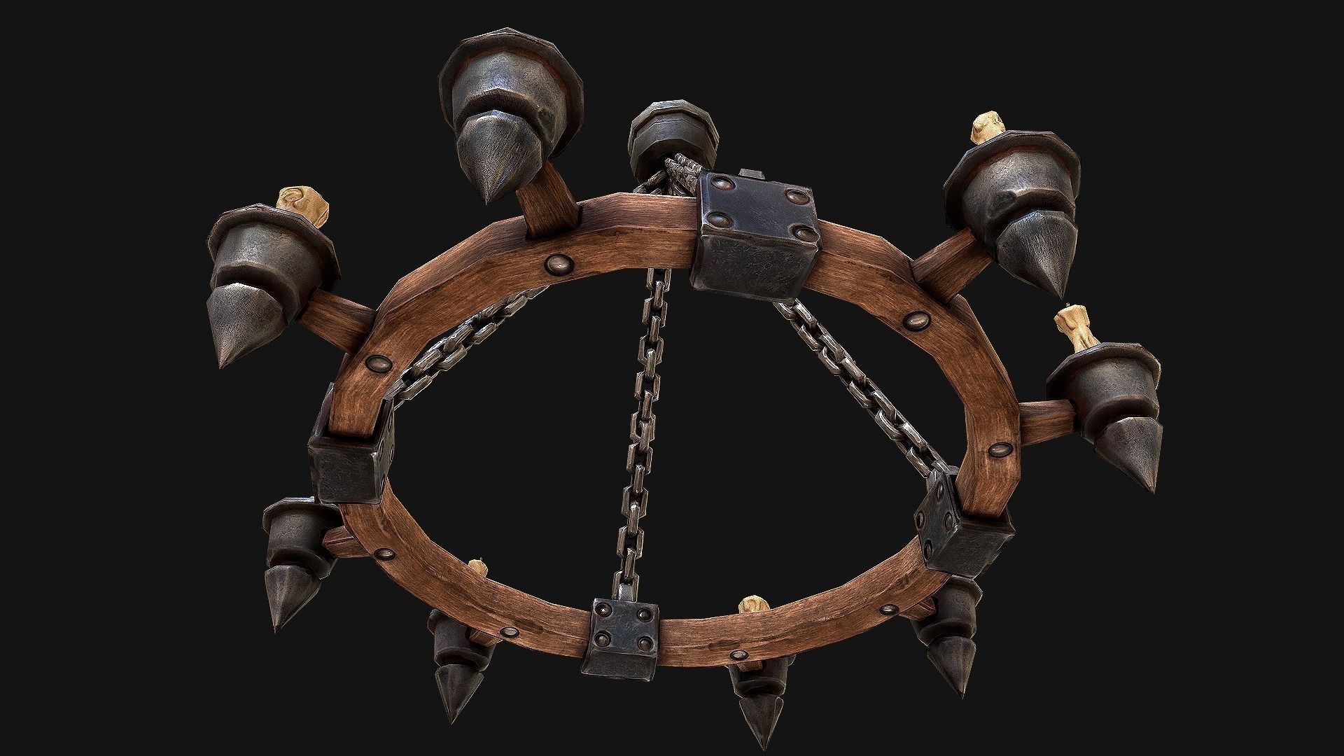 Medieval Prison Lighting Set Low-poly 3D model_15