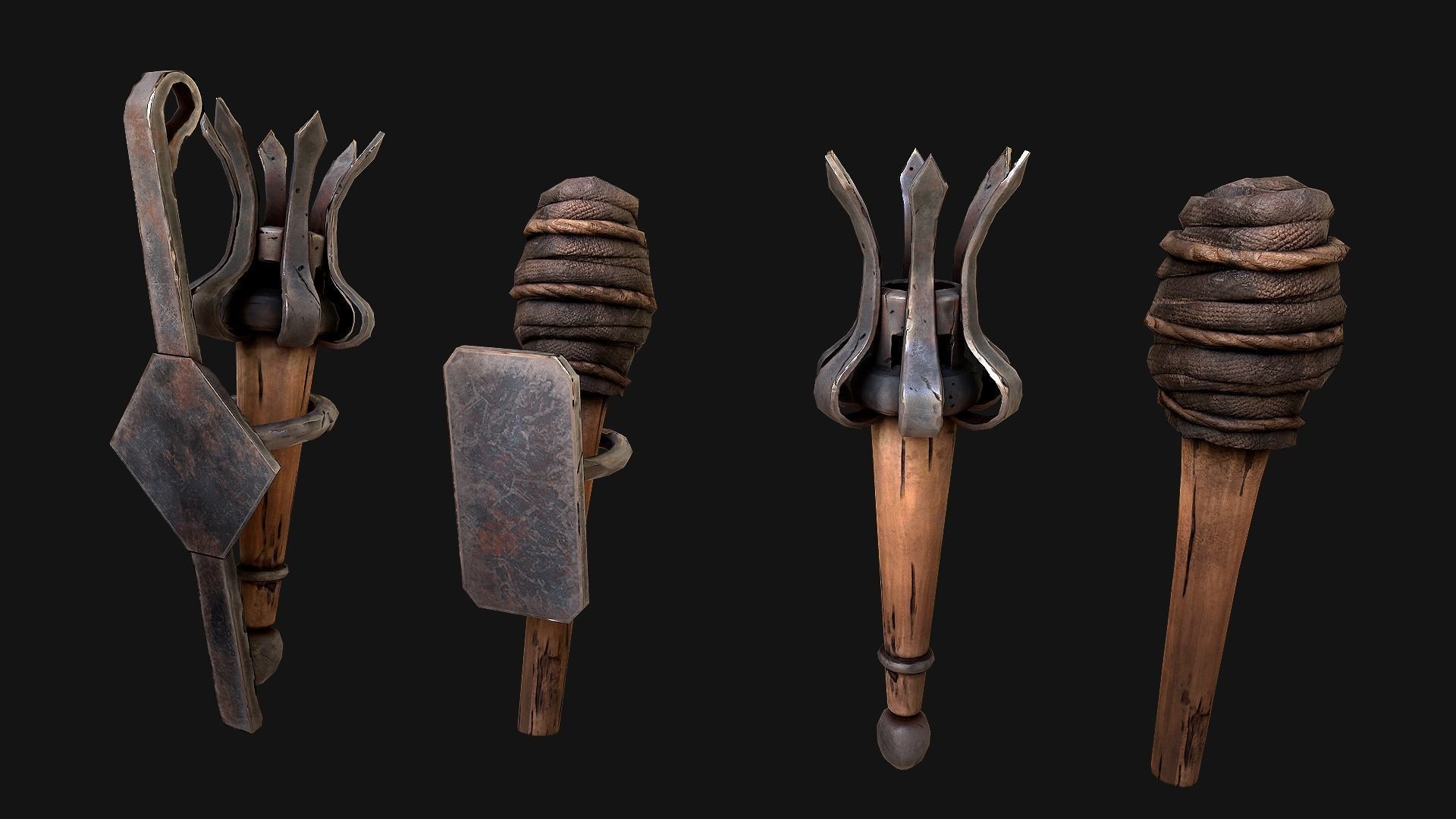 Medieval Prison Lighting Set Low-poly 3D model_19