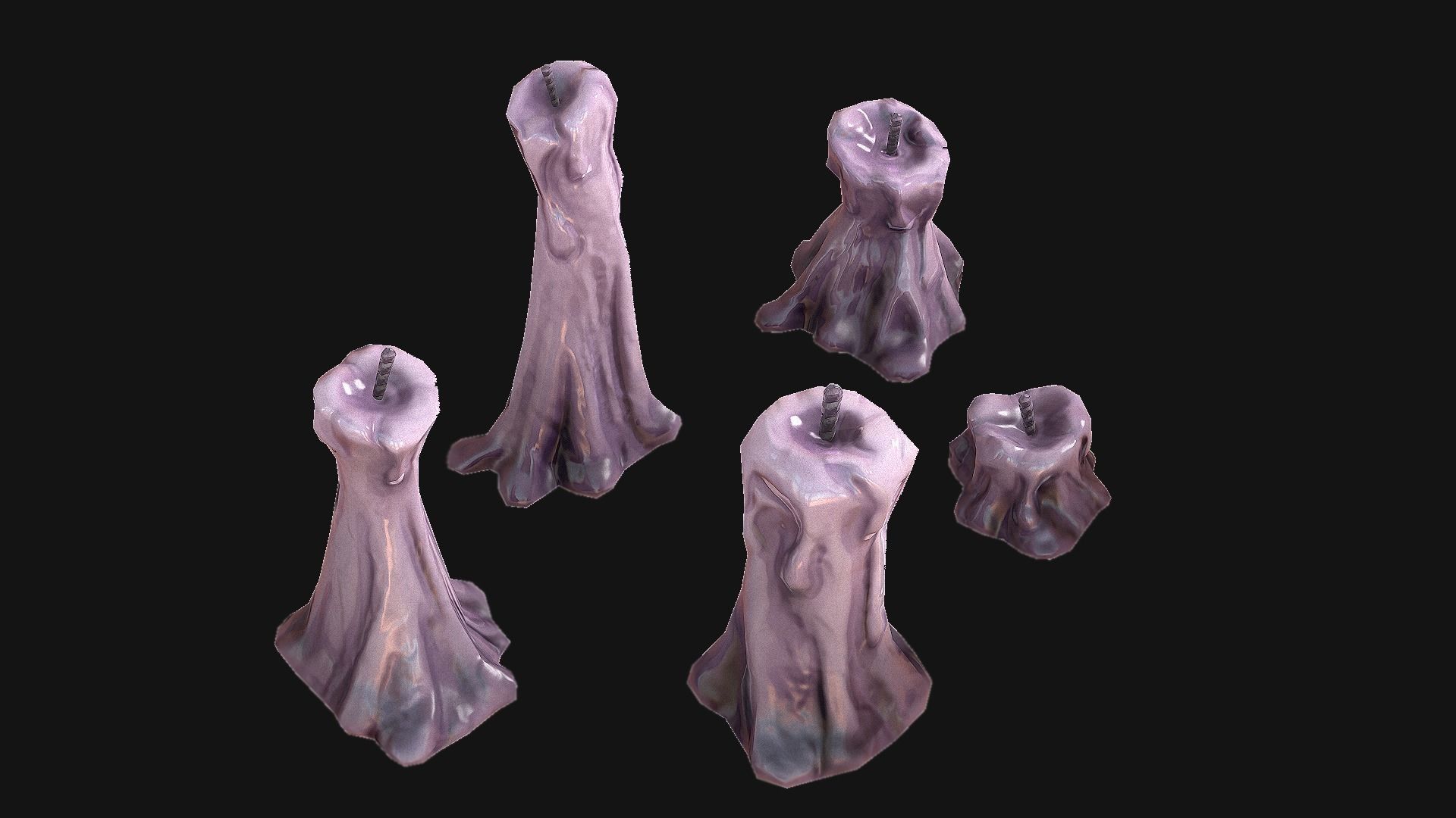 Medieval Prison Lighting Set Low-poly 3D model_32