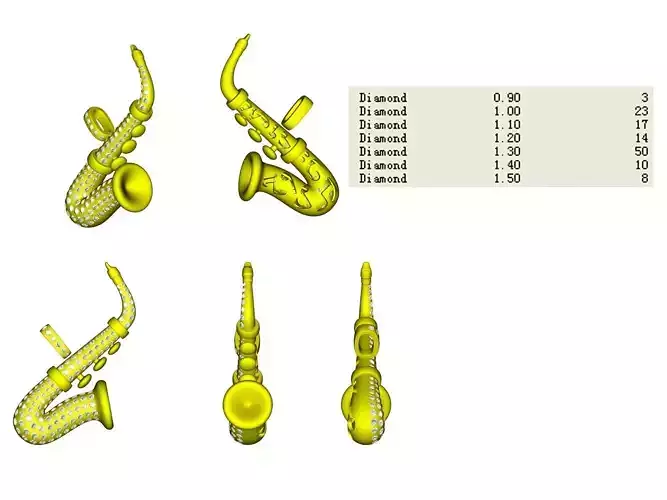 Saxophone diamond pendent  