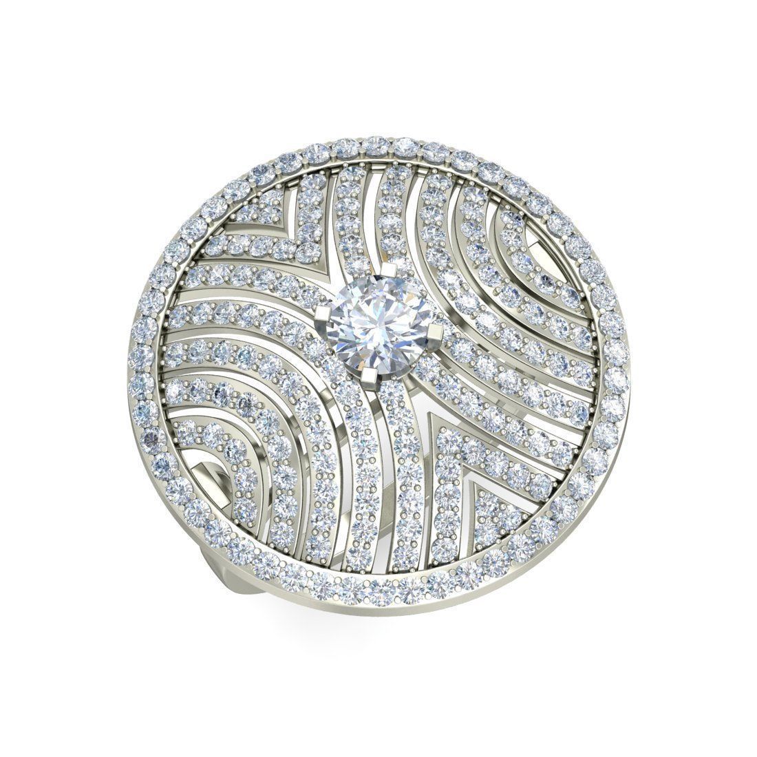 Diamond Engagement  ring 50 cad files  part 01 3D print model_11