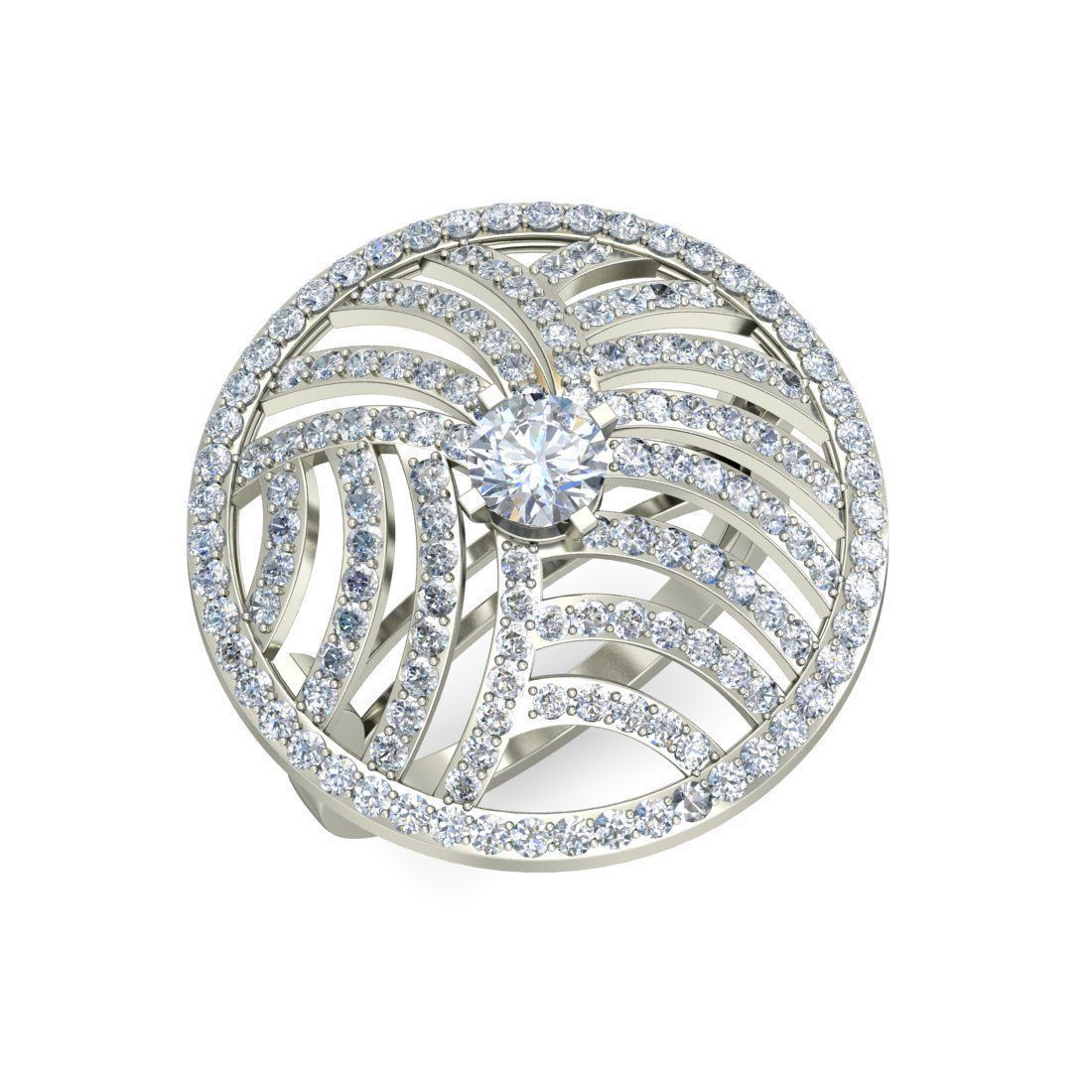 Diamond Engagement  ring 50 cad files  part 01 3D print model_9